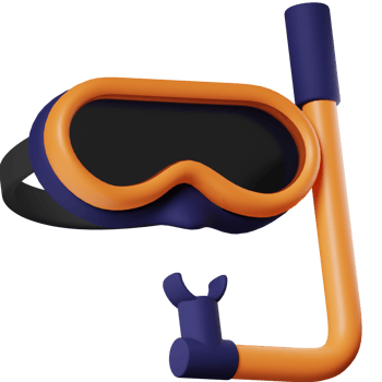 Snorkling Googles 3D Illustration png