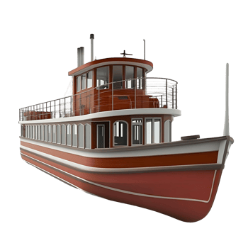 A large red boat with a transparent background png