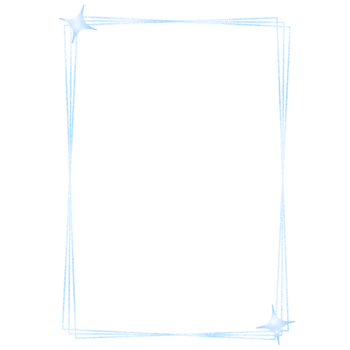 Light Blue Rectangle Frame with Stars png