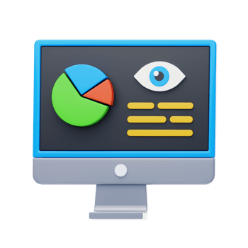 Impression Rate 3D Icon. eye view impression reach 3d icon png