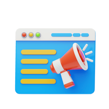 Web Promotion 3D Icon. Digital marketing 3d icon png