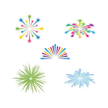 Firework illustration template design vector
