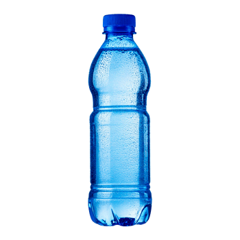 a bottle of water with a blue cap on it png