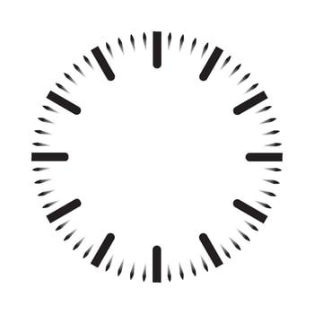 A black and white clock face with a white background vector