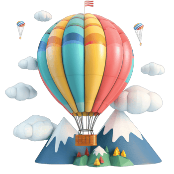 Hot air balloon transparent background png