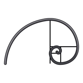 illustration of Golden Ratio Spiral vector