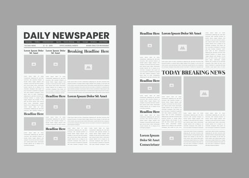 Newspaper design and The Daily Newspaper magazine vector