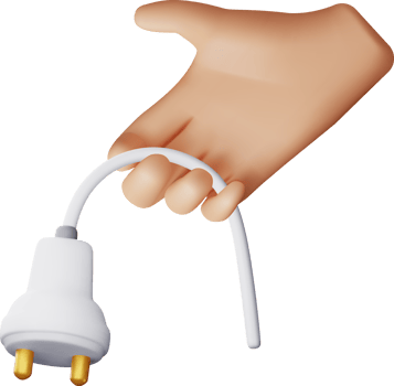 3D electric plug in hand png