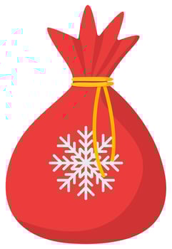 Red money bag flat icon isolated on white background. vector