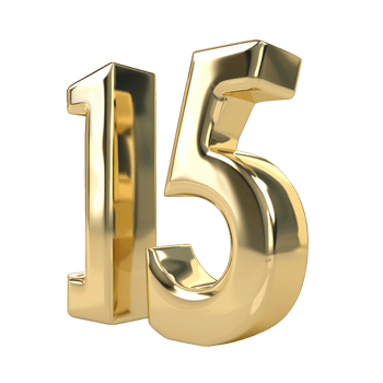 Foil helium balloon number 15 no background png