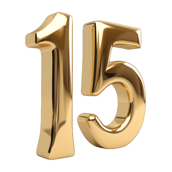 Foil helium balloon number 15 no background png