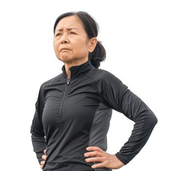 Old woman standing akimbo transparent background png