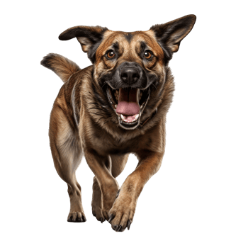 Energetic German Shepherd Dog Running Towards the Camera png