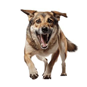 Excited German Shepherd Dog Barking and Leaping png