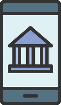 Mobile Banking icon image. Suitable for mobile apps, web apps and print media. vector