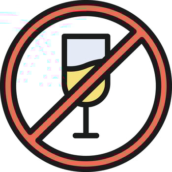 No Drink icon image. Suitable for mobile apps, web apps and print media. vector