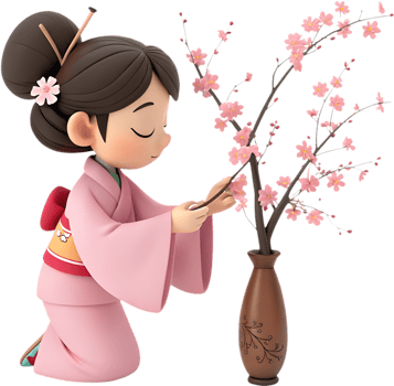 Vibrant Cherry Blossom Festival with Adorable Spring Cartoon Characters. . png