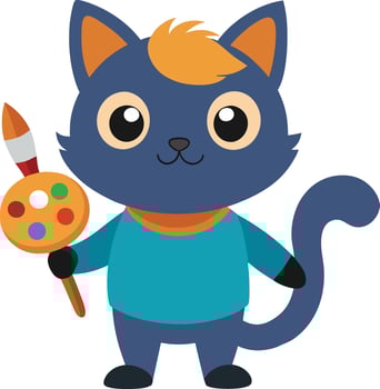 Color Pallete And Brush of Cat vector