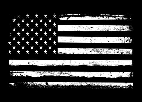 USA Distressed Flag Design. White American Grunge Flag Design, Distressed US symbol, United States flag Illustration for Celebration Holiday 4 of July. vector
