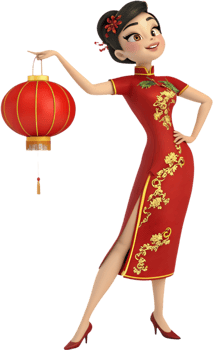 Beautiful Girls in Cartoon Style for Joyful New Year Scenes. . png