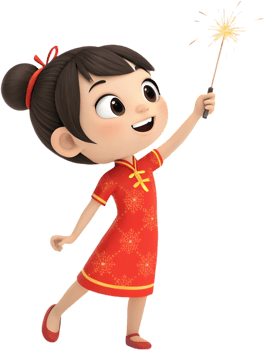 Adorable Girls in Stunning Outfits for Chinese New Year Celebrations. . png