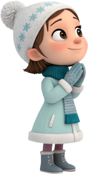 Radiant Christmas Clipart Featuring Lovely Girls in Winter Charm. . png