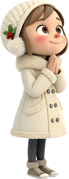Beautiful Festive Girls Bringing Cheer to Christmas Winter Wonderland. . png
