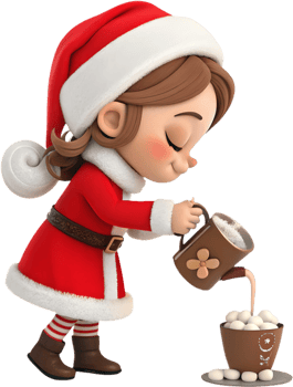 Celebrate Christmas Magic with Adorable Cartoon Santa Girl Clipart. . png