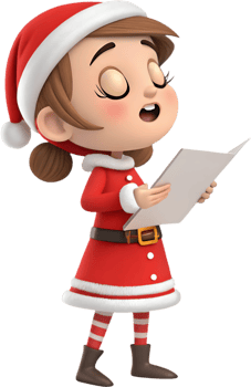 Christmas Clipart Showcasing Adorable Cartoon Girl in Santa Outfit. . png