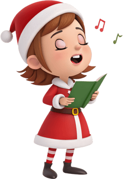 Festive Santa Girl Spreads Christmas Cheer in Cute Clipart. . png