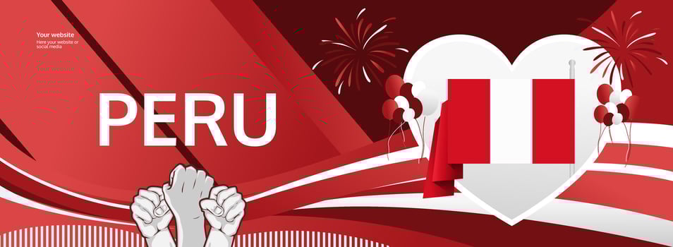 A joyful, colorful tribute to Peru Independence Day, expressing the vibrant spirit of freedom and national pride. vector