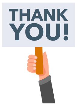 Hands holding signs with thank you text showing appreciation png