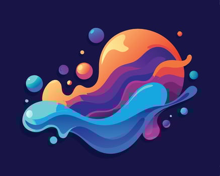 Colorful liquid splash on a dark background vector
