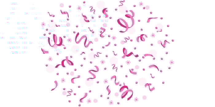 Pink Confetti Background in Cartoon Style Perfect for Celebrations and Holidays. Party confetti decorations. Anniversary frame isolated on dark background vector