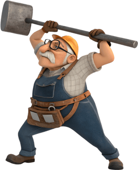 Male Worker Celebrating Labor Day in Proud Clipart Style. . png