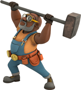 Proud Male Worker in Labor Day Celebration Clipart Art. . png