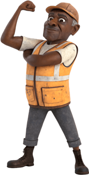 Proud Male Worker in Labor Day Celebration Clipart. . png