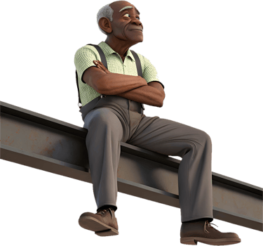 Proud Male Worker in Labor Day Celebration Clipart. . png