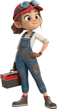 Female Worker Proudly Posing for Labor Day Clipart. . png