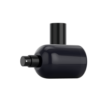 Shiny Black Open Perfume Bottle With Cap 3D Illustration png