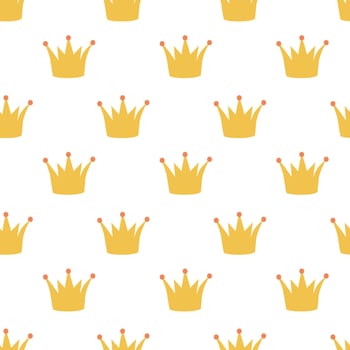 Seamless Pattern with crown of kings, princes, monarchs and queens. vector