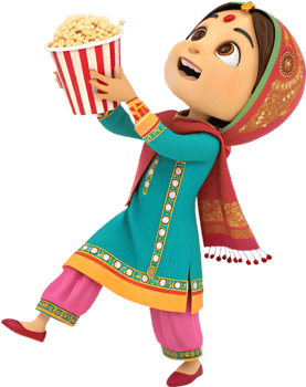 Lohri Celebration Clipart with Girls in Vibrant Traditional Attire. . png