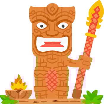 Festival Polynesia Paradise Totem Wood vector