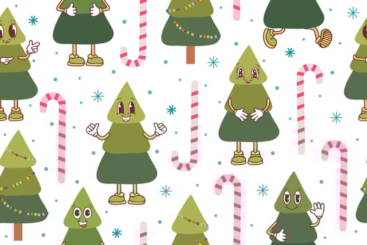 Fashionable Christmas pattern with festive elements vector