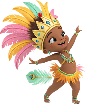 Cute Baby Samba Queens Enjoying Rio Carnival Festival. . png