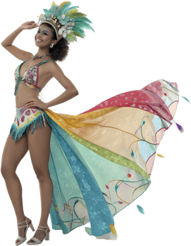 Cute Samba Queens Enjoying Rio Carnival Celebration Clipart. . png