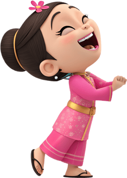 Cute girls posing at vibrant Songkran Thai festival. . png