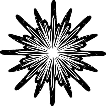 a black and white drawing of a starburst vector