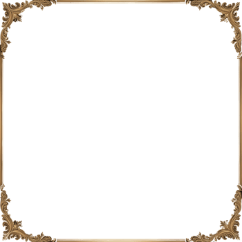 gold frame with ornate design on transparent background png