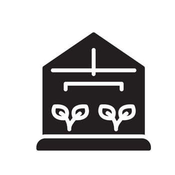 greendhouse Glyph Icon White Background vector